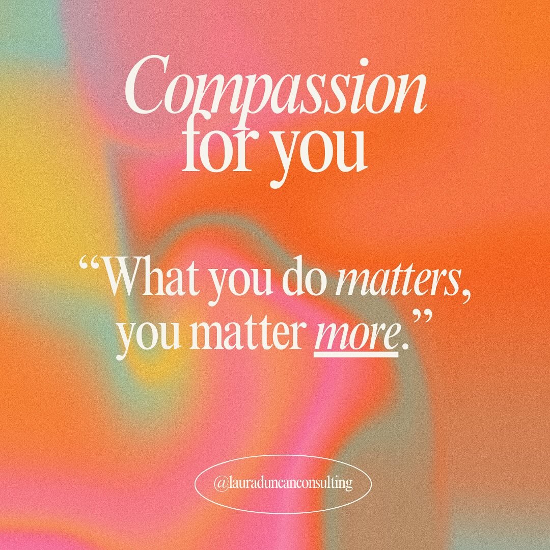 💬 &ldquo;What you do matters, you matter more..&rdquo; - @lauraduncanconsulting

This is a foundational pillar statement in my modality, The Compassion Method&trade;. Whenever my students, clients, workshop attendees hear this statement for the firs