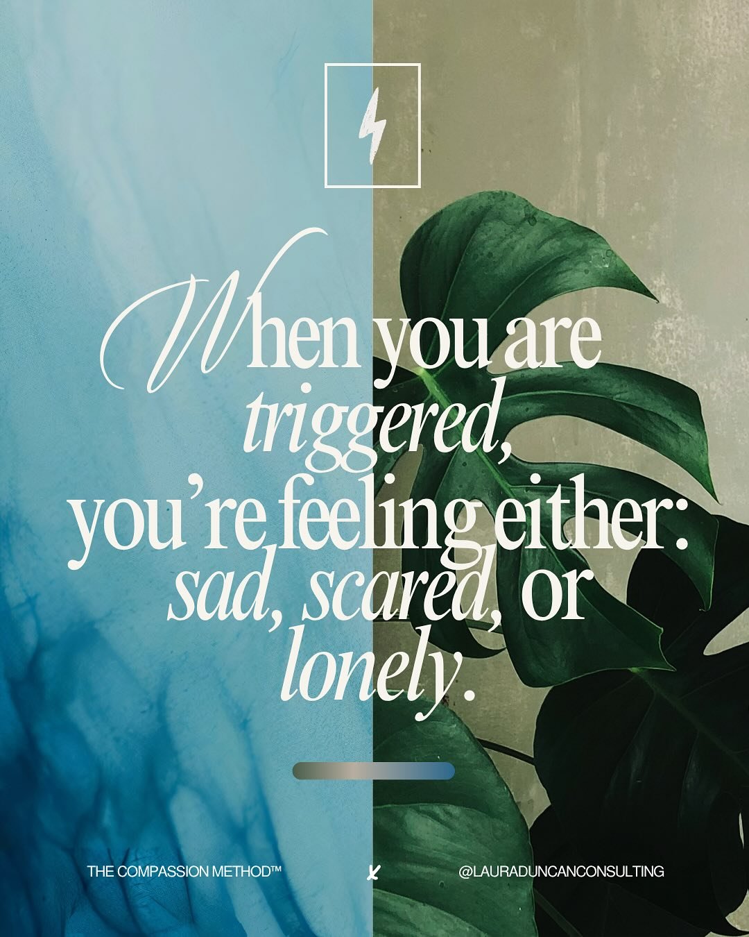 ✨ &ldquo;When you are triggered, you&rsquo;re feeling either: sad, scared, or lonely.&rdquo; - @lauraduncanconsulting  Our Triggers and Reaction Emotions can force us out of our pre-frontal cortex and into our amygdala. Our triggers scream for our at
