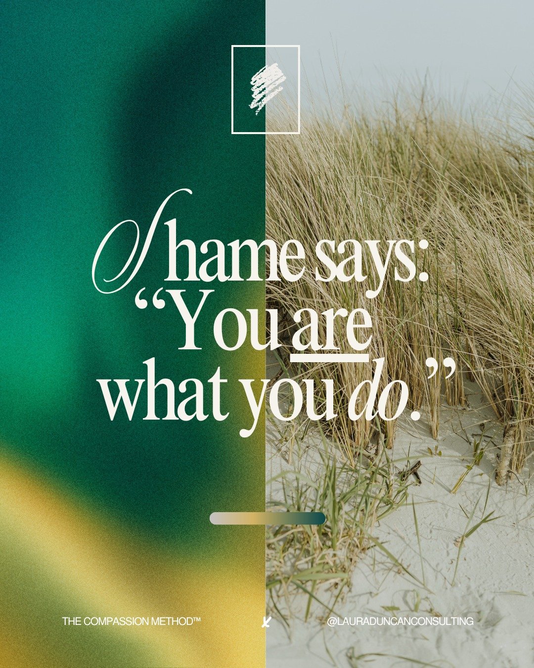 ✨ &ldquo;Shame says: You are what you do.&rdquo; - @lauraduncanconsulting

You are too precious to not know: what you do does matter, you matter more. With every new client I meet with, our sessions will always end up talking about shame. Why? Becaus