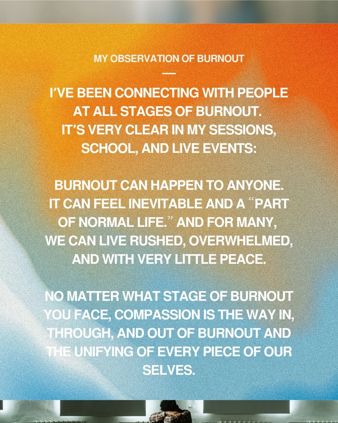 ❤️&zwj;🩹 Burnout isn&rsquo;t a Badge of Honor; It&rsquo;s a Check Engine Light.

I&rsquo;m wanting to bring awareness to the feeling of burnout I&rsquo;ve been seeing with those I meet with. It&rsquo;s very clear in my sessions, school, and live eve