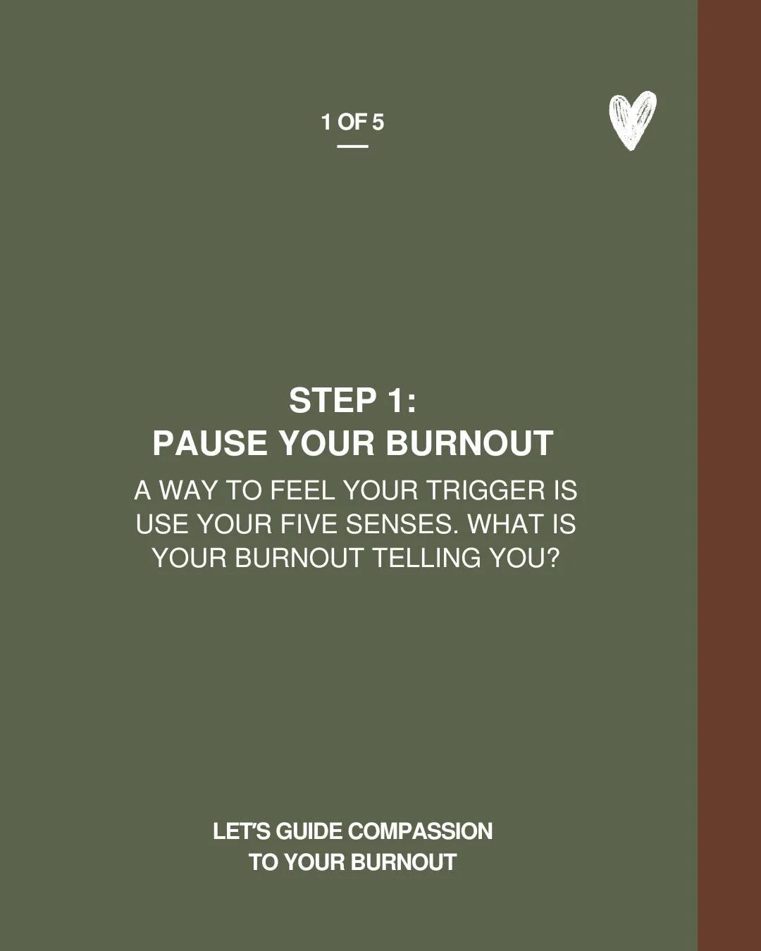 ❤️&zwj;🩹 Step by Step Guide: Let&rsquo;s Bring Compassion to Your Burnout

Let me guide Compassion through the burnout you may be experiencing today. Take as long as you need. If you need help, use your journal prompt I gave you a couple of days ago