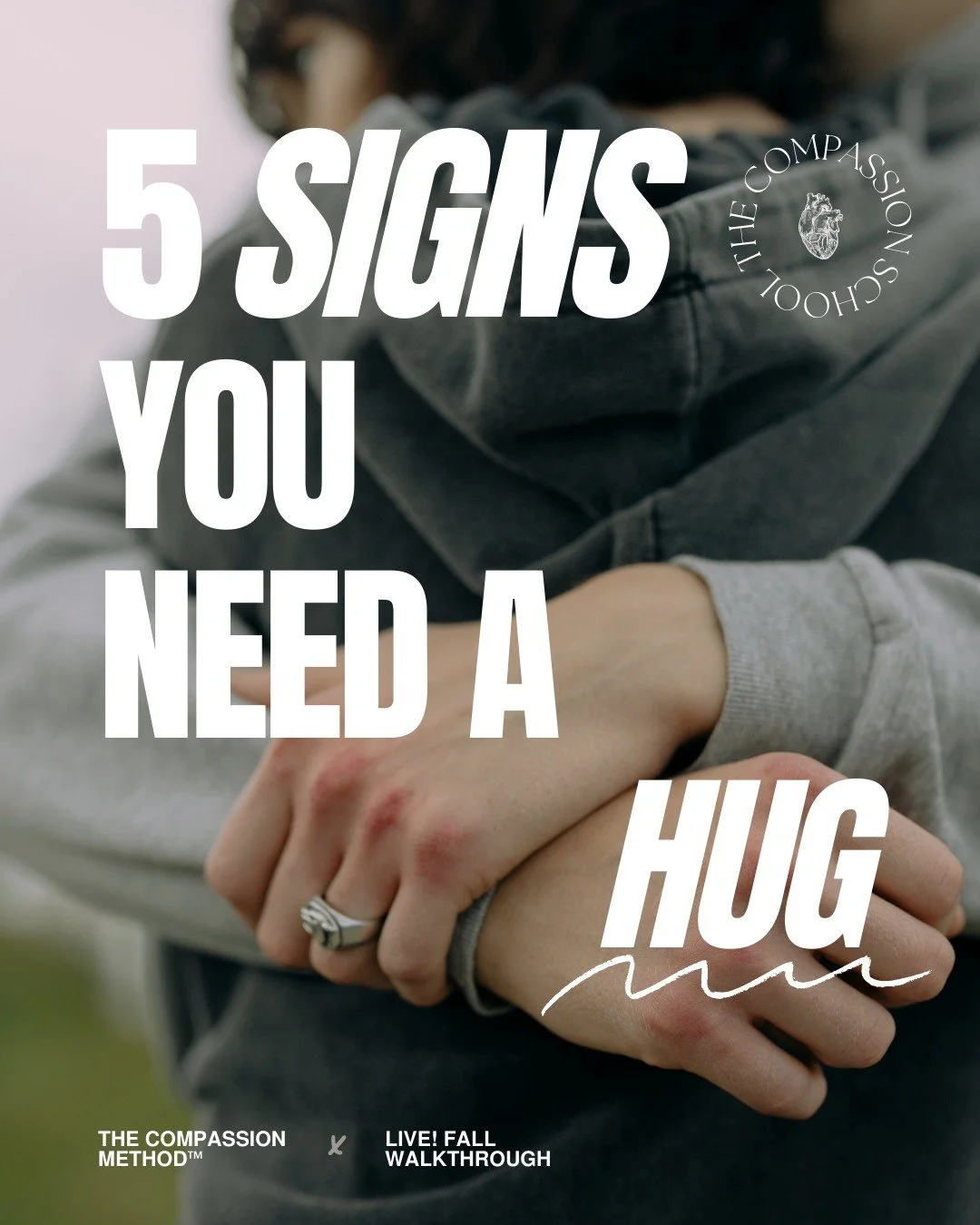 ❤️&zwj;🩹 5 Signs You Need a Hug

✨ Let&rsquo;s be honest, who couldn&rsquo;t use a hug right now? Here's why you could ask for one today. 

1. You Feel Tense. Your neck feels tight. You have a headache from the tension in your shoulders. You feel wi