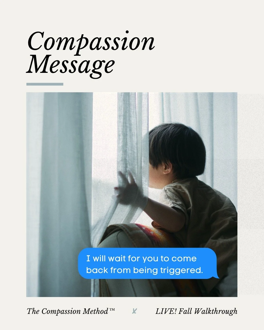 🍂 Compassion Message: &ldquo;I will wait for you to come back from being triggered.&rdquo;

If you have a couple of moments, take a moment and breathe each sentence in and out, slowing down to give yourself the comfort and care you are worth today.
