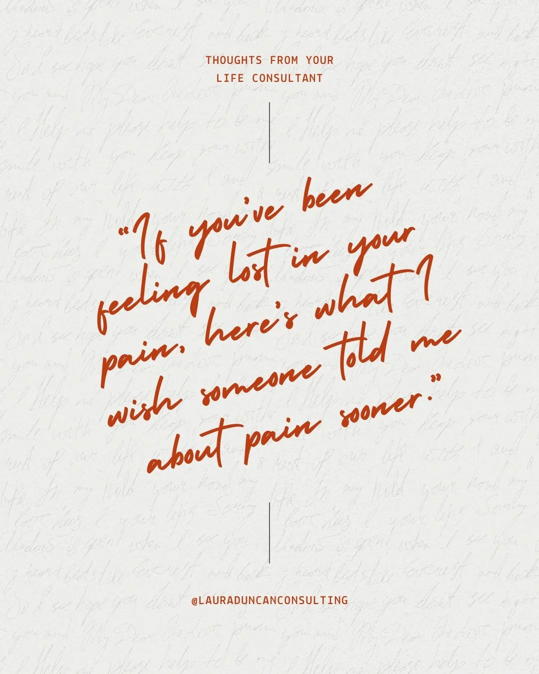 💬 &ldquo;If You&rsquo;ve Been Feeling Lost In Your Pain, Here&rsquo;s What I Wish Someone Told Me About Pain Sooner.&rdquo; 

1: Pain is just a messenger, letting you know what&rsquo;s going on inside of you.

2: Pain can show you what you need, whe