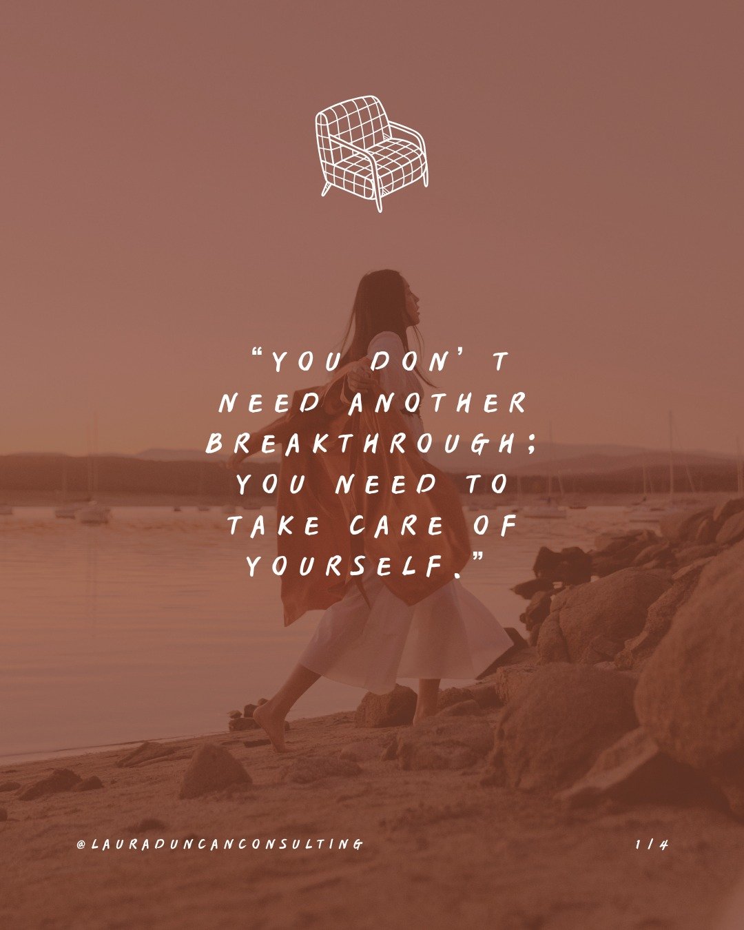 💌 &ldquo;You don&rsquo;t need another breakthrough; you need to take care of yourself.&rdquo; - @lauraduncanconsulting

What you&rsquo;re seeking isn&rsquo;t another moment; it&rsquo;s taking care of what&rsquo;s always been precious &mdash; you.

Y