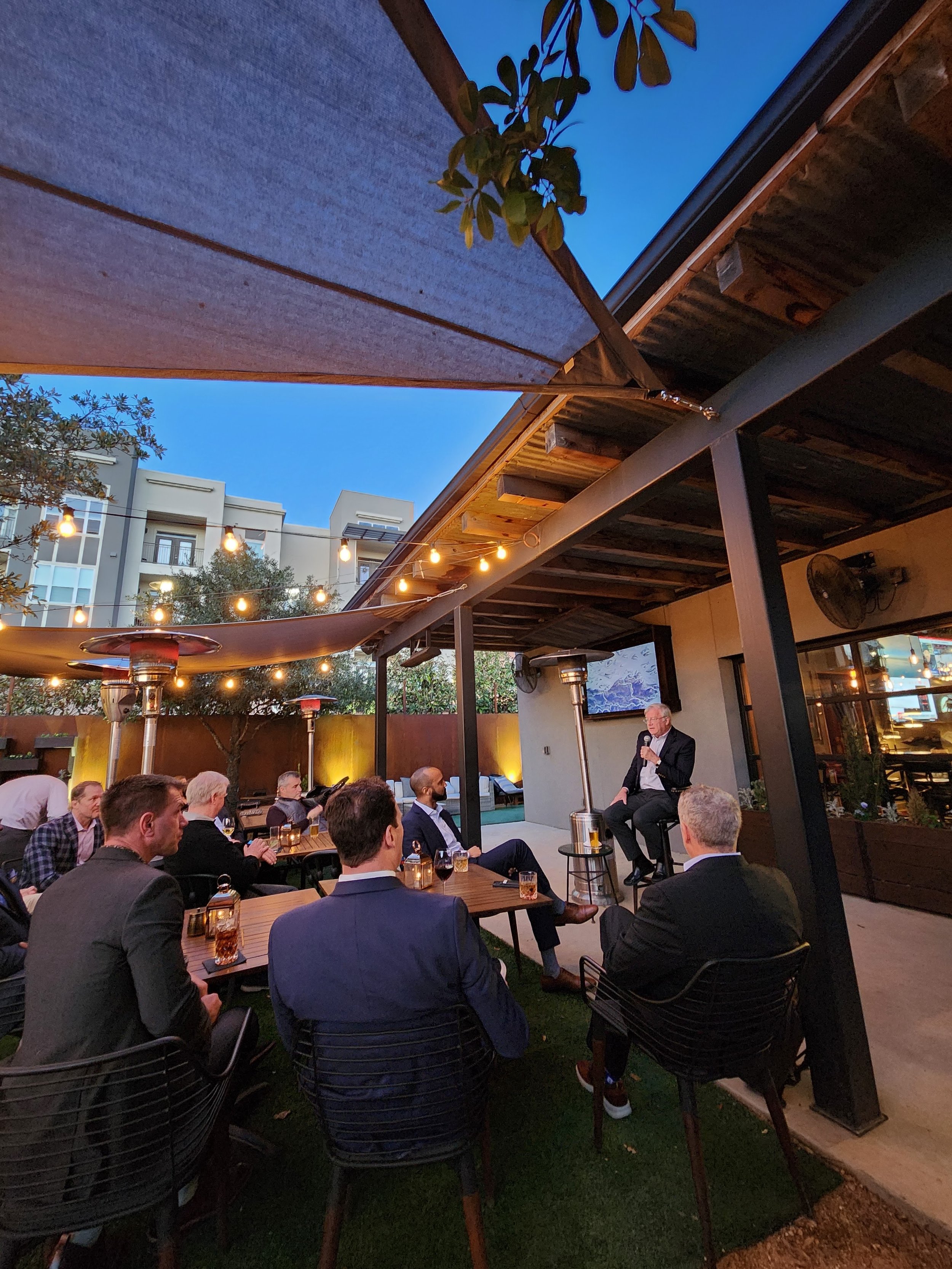 Ron Nicol speaks with FirstWave at Maplewood Private Social Club