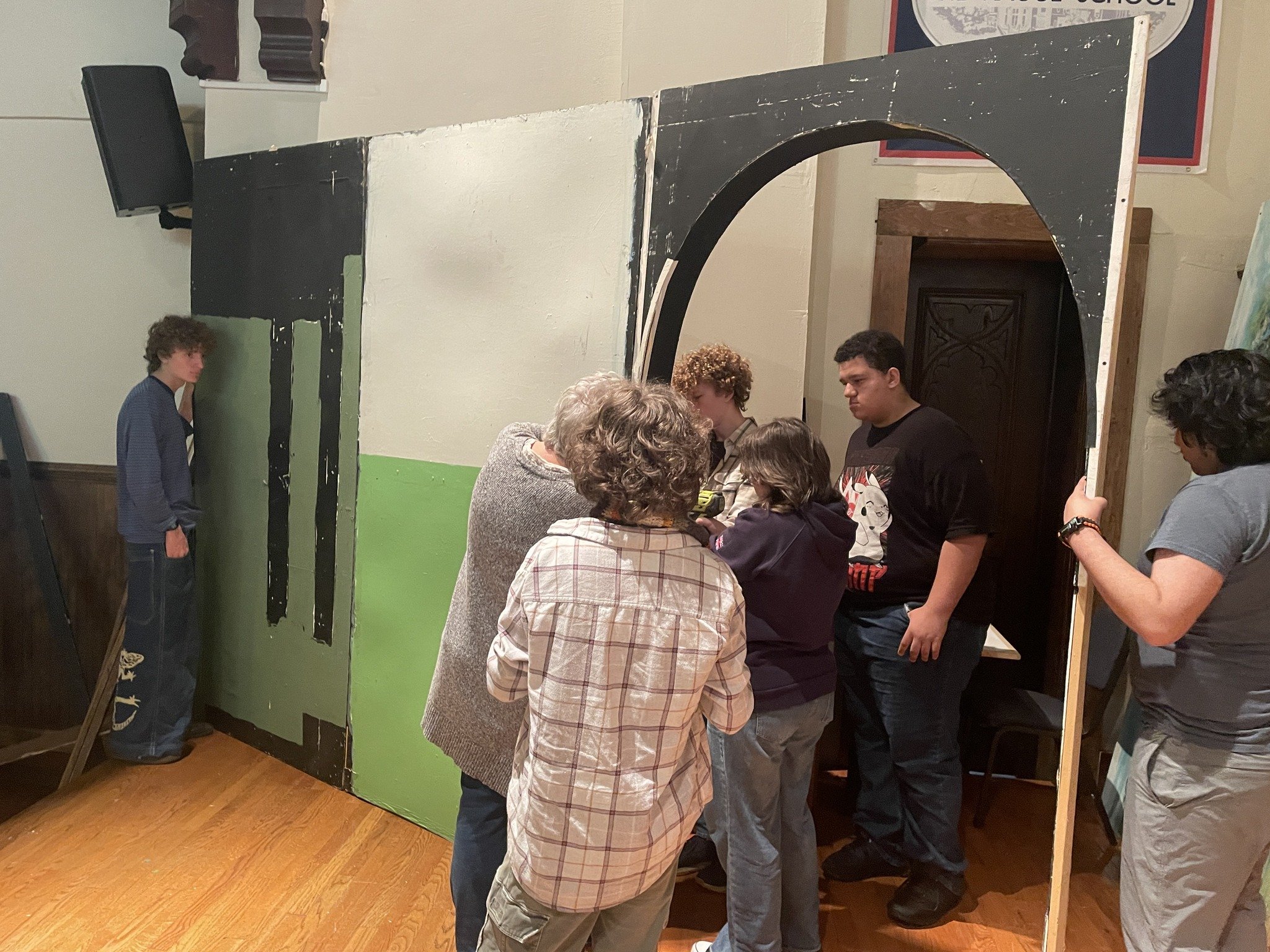 Our set build was a success this weekend thanks to the set designers from The Generic Theater along with our student and parent volunteers. The cast cannot wait to rehearse this week! Burglars, Bunglers, and Neighborhood Thieves opens on May 18th at 