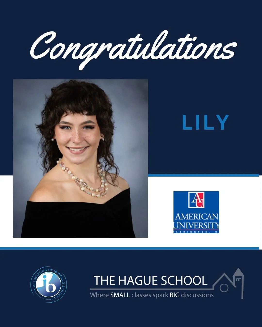 Lily has been a valued member of The Hague School Community for the past two years. Lily is a natural leader whose enthusiasm, energy, and positive spirit have made a lasting impact on the school community. She consistently seeks out new perspectives