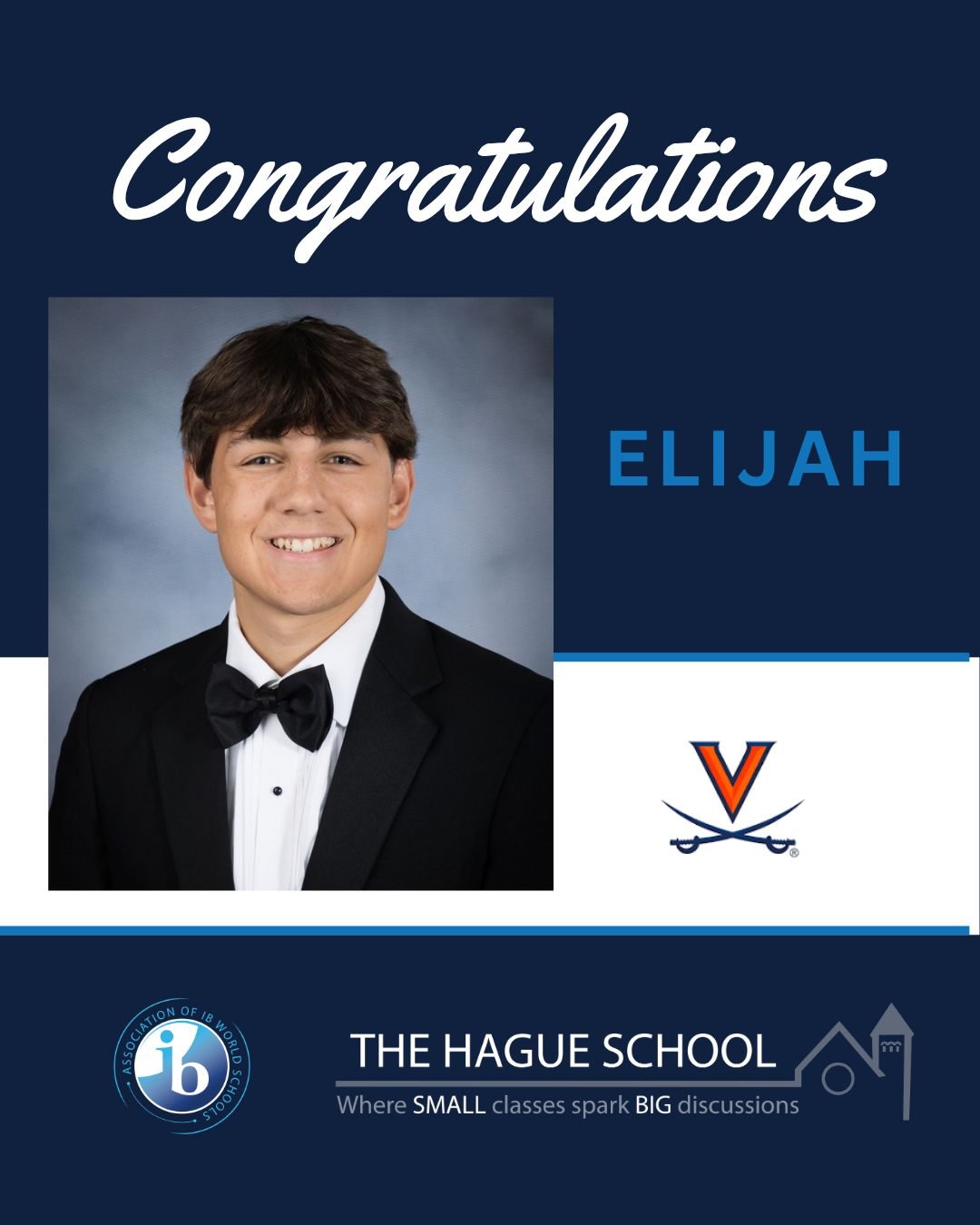 Elijah has been a valued member of The Hague School Community for the past four years. Elijah has been a highly engaged and respected member of the school community, consistently demonstrating leadership, responsibility, and a sincere commitment to s