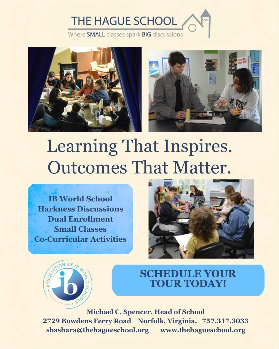 Wondering if your student is getting the preparation they need for college and beyond? 🎓 

We combine the Harkness Discussion method with the International Baccalaureate Diploma Programme, joining the two with an interdisciplinary, student-centered 
