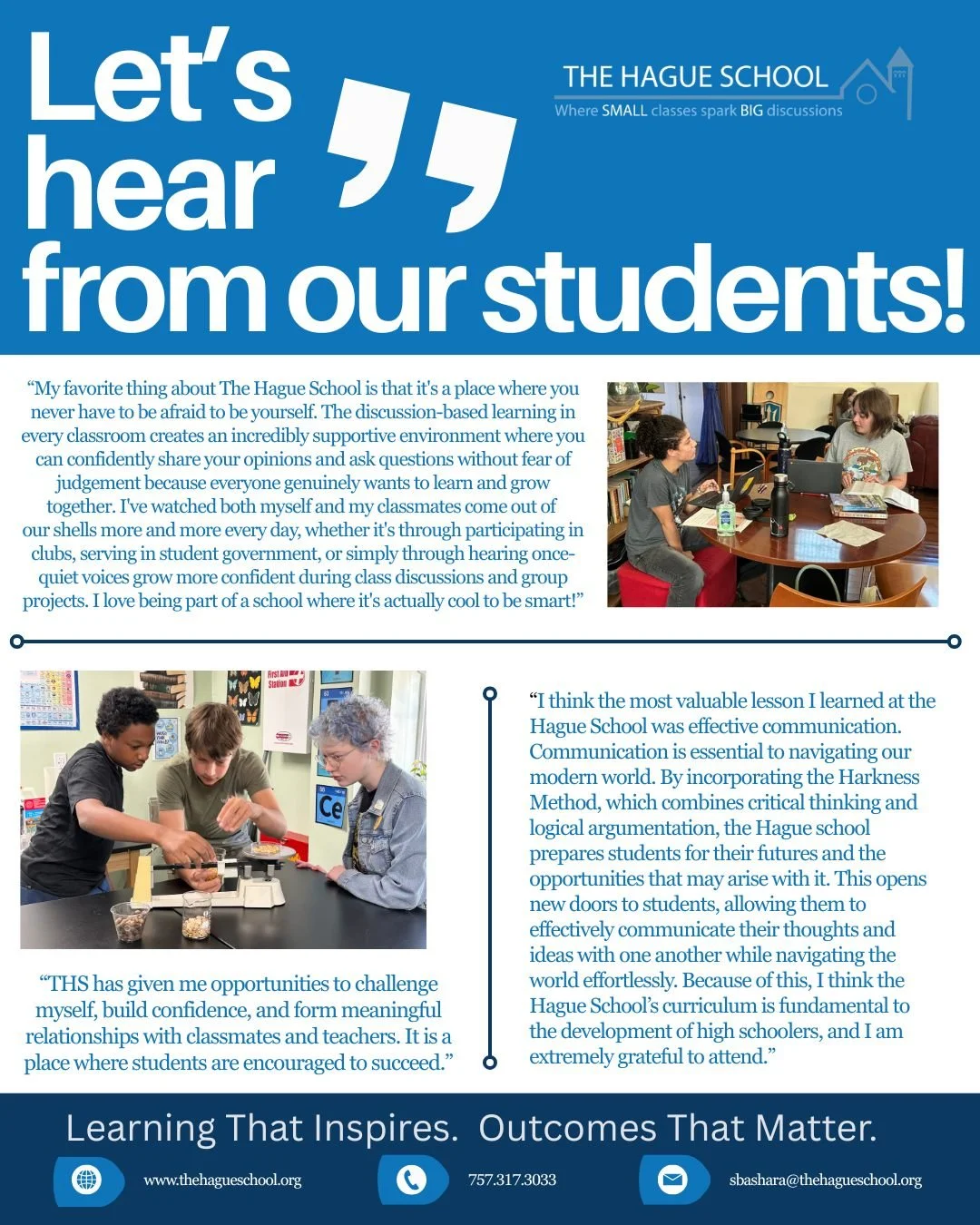 "Let's Hear from Our Students"

Now enrolling for the 2026-2027 school year

#tritions💙🤍🔱
#harkness
#ibworldschool
#LearningThatInspires
#OutcomesThatMatter