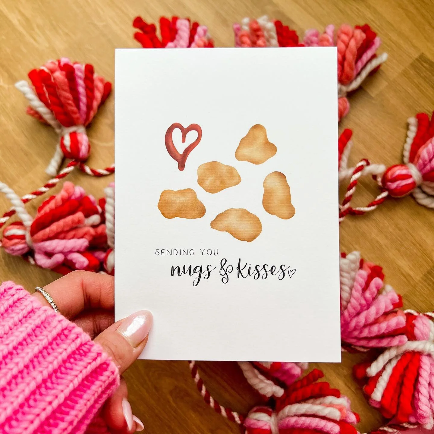 I would give you my last chicken nugget 💝 ⁣
⁣
Happy Valentine&rsquo;s Day! Cherish your love, family, and friendships not just today, but everyday ❤️⁣ Last minute printable cards are available in the link in my bio! 
⁣
#punfullyyours  #etsy #handmad