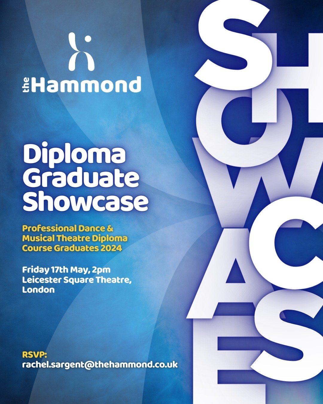 Diploma Graduate Showcase 2024 ⤵⁠
⁠
Featuring The Hammond's Professional Dance and Professional Musical Theatre course graduating years. ⁠
⁠
Friday 17th May, 2pm⁠
Leicester Square Theatre,⁠
London⁠
⁠
If you&rsquo;re an Agent, Casting Director or Crea