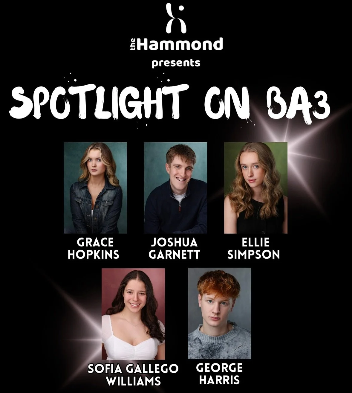 SPOTLIGHT ON BA3 celebrates the exceptional talents of our third-year BA (Hons) Musical Theatre students from The Hammond. 
 
Watch these emerging performers demonstrate their versatility through a series of individual cabaret acts that will showcase