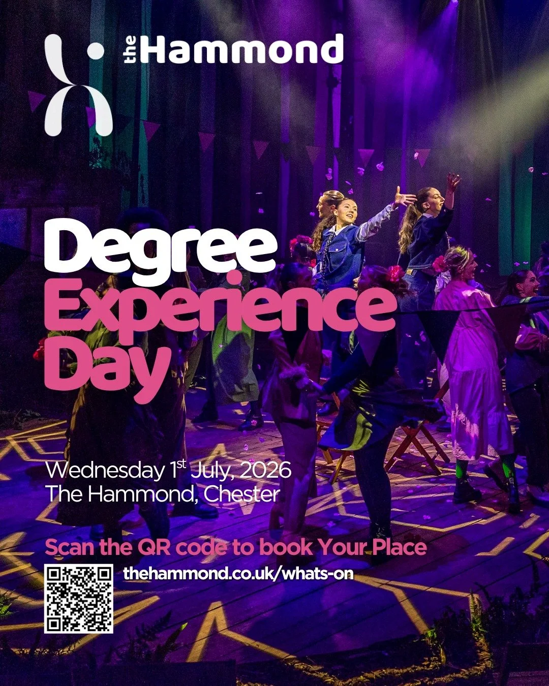 Degree Experience Day &ndash; BA (Hons) Musical Theatre Performance

📅 Wednesday 1st July 2026

📍 The Hammond, Chester

*Please note that the times on this event are subject to change and final details will be sent out in good time of the event.

J