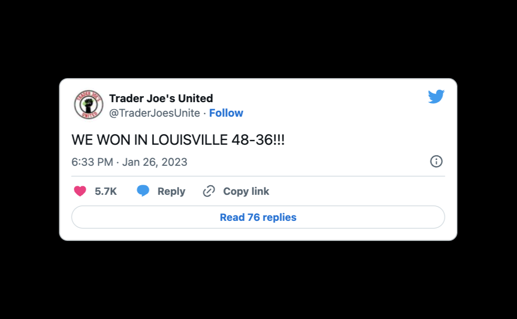 Trader Joe’s Workers In Kentucky Form Union
