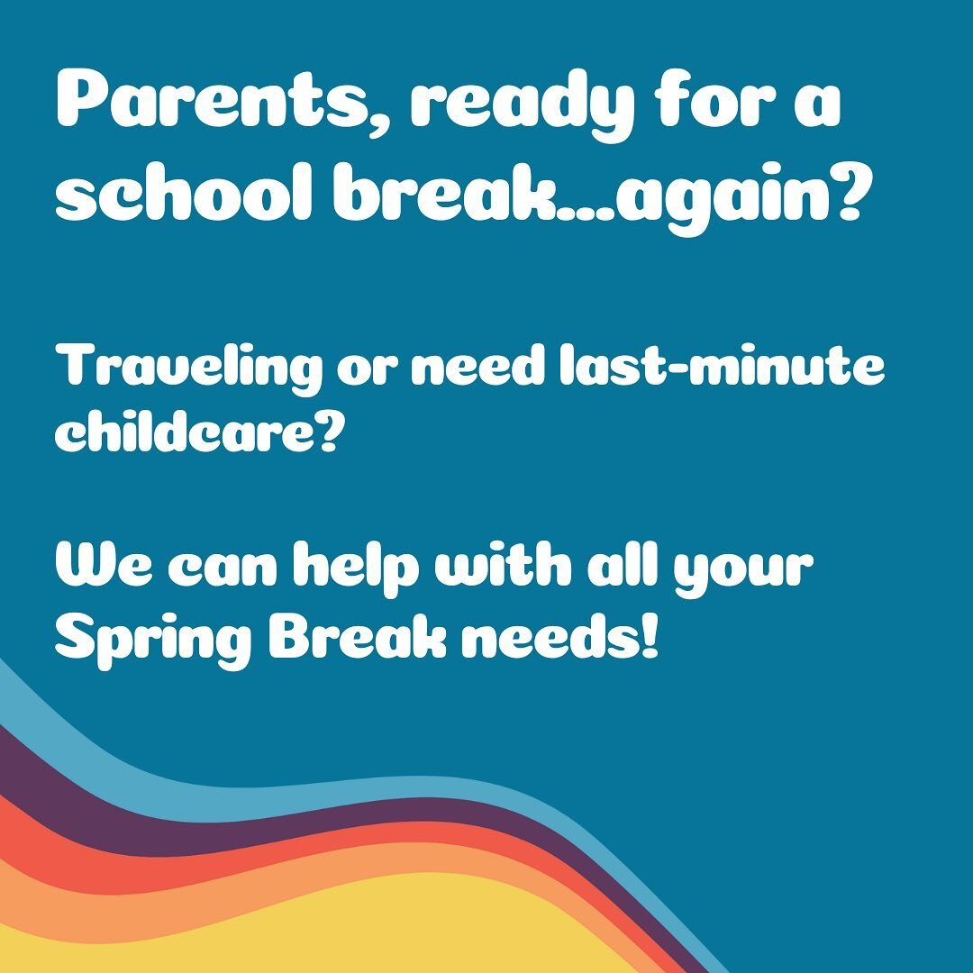 Spring Break sneak up on you? No worries! 

Whether you&rsquo;re heading out of town for Spring Break or your school/daycare is closed and you have to work, June Care can help you:

🌈 Book daily and weekly childcare to cover school breaks

🌈 Book a