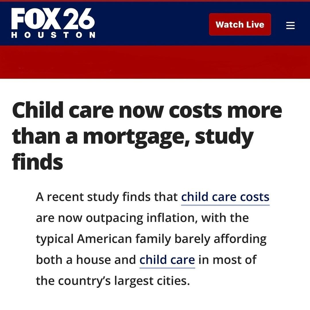 &ldquo;The American Dream used to include building a family and owning a home, but this statistic has me wondering whether the cost of childcare and the lack of support for working mothers has reduced a mother&rsquo;s &lsquo;American Dream&rsquo; dow