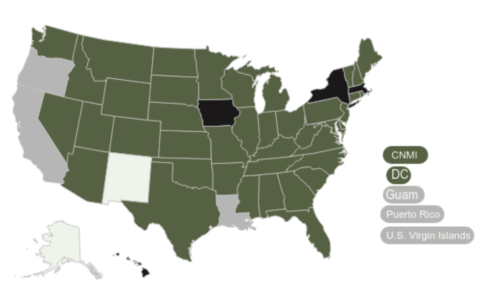 Map of the United States showing the 40+ states where Dr. Z provides telepsychology through PSYPACT