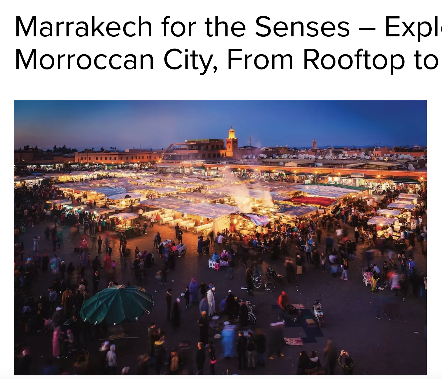 Marrakech for the Senses