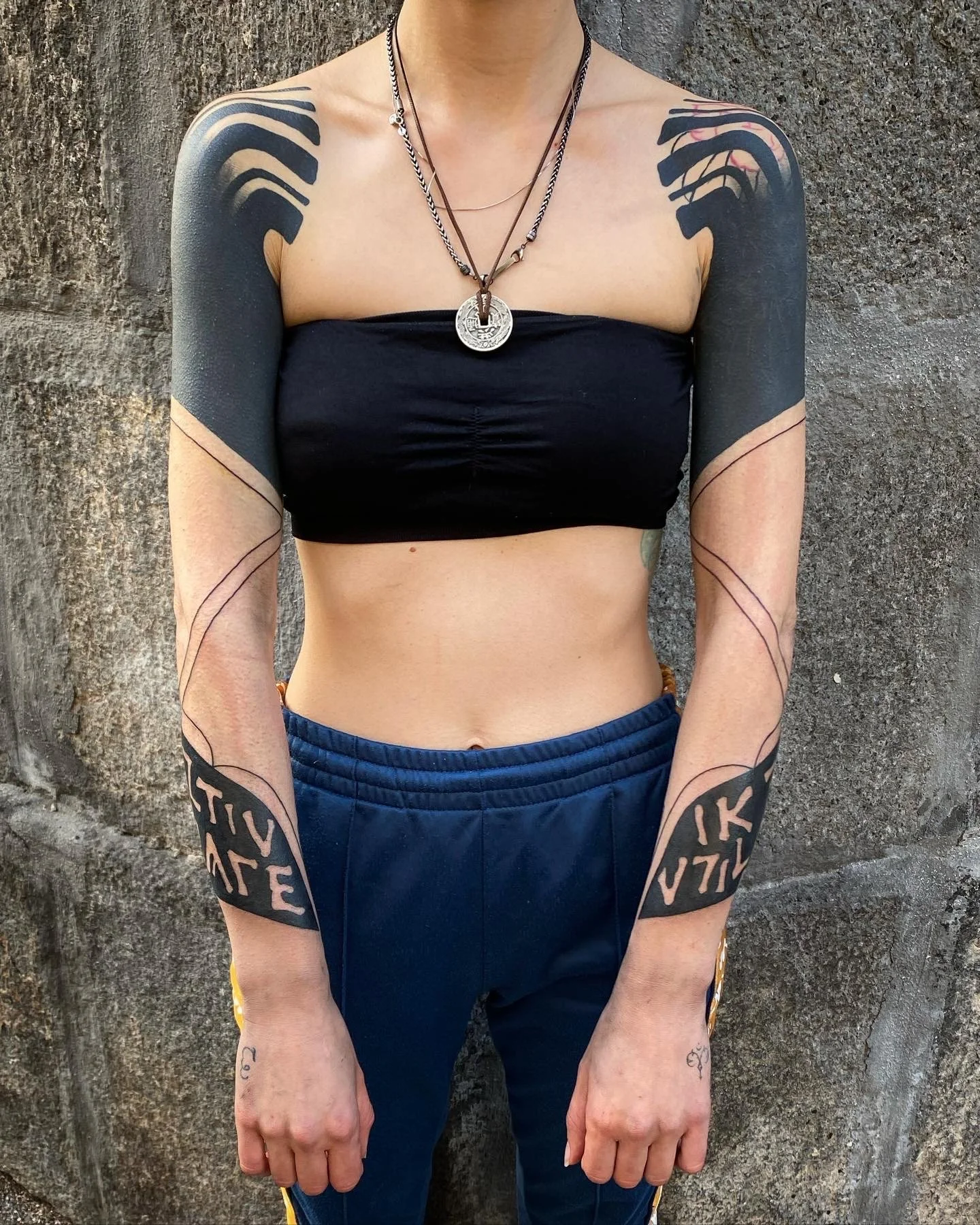 Blackwork neotribal suminagashi both sleeves, cover up tattoo|| Blackwork cover up artist London GÖRMEX