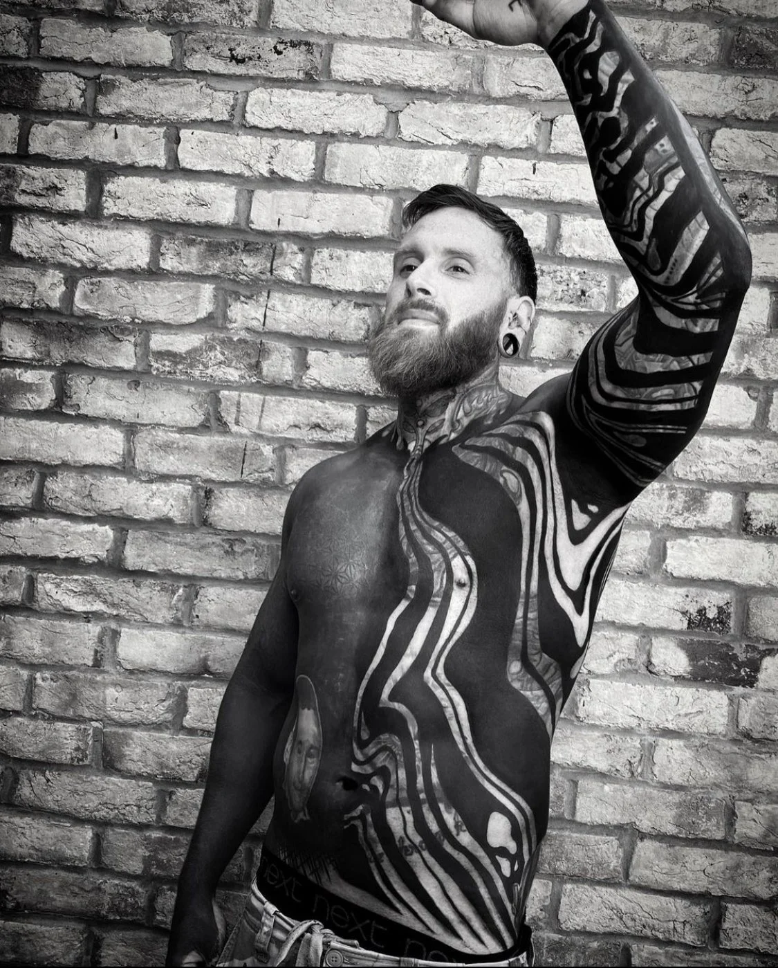Half Torso Suminagashi Tattoo Blast Over Cover Up | Gormex, London blackwork tattoo artist