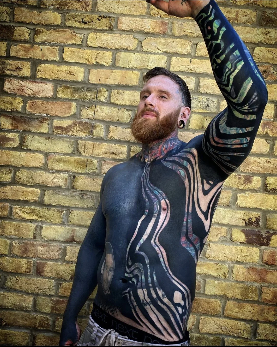Blastover sleeve, half body coverup tattoo in progress by Gormex, London tattoo artist
