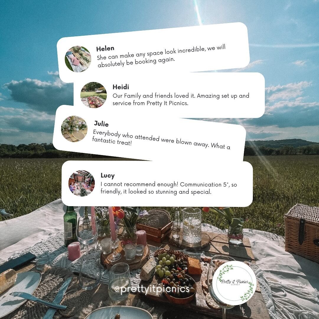 💬What do our clients say? Don&rsquo;t take our word for it! See for yourself! 💕 So&hellip; are you looking for the perfect way to celebrate a birthday or celebration this summer? Book our picnics for a unique and Instagram worthy experience your gu