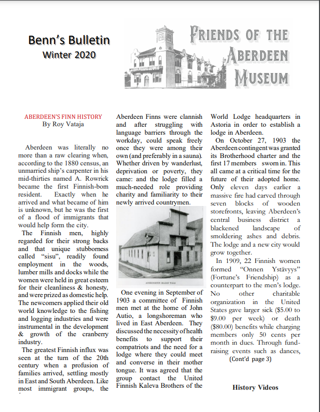 Benn's Bulletin Winter 2020