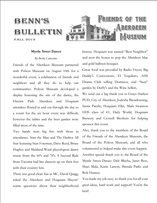 Benn's Bulletin Fall 2019