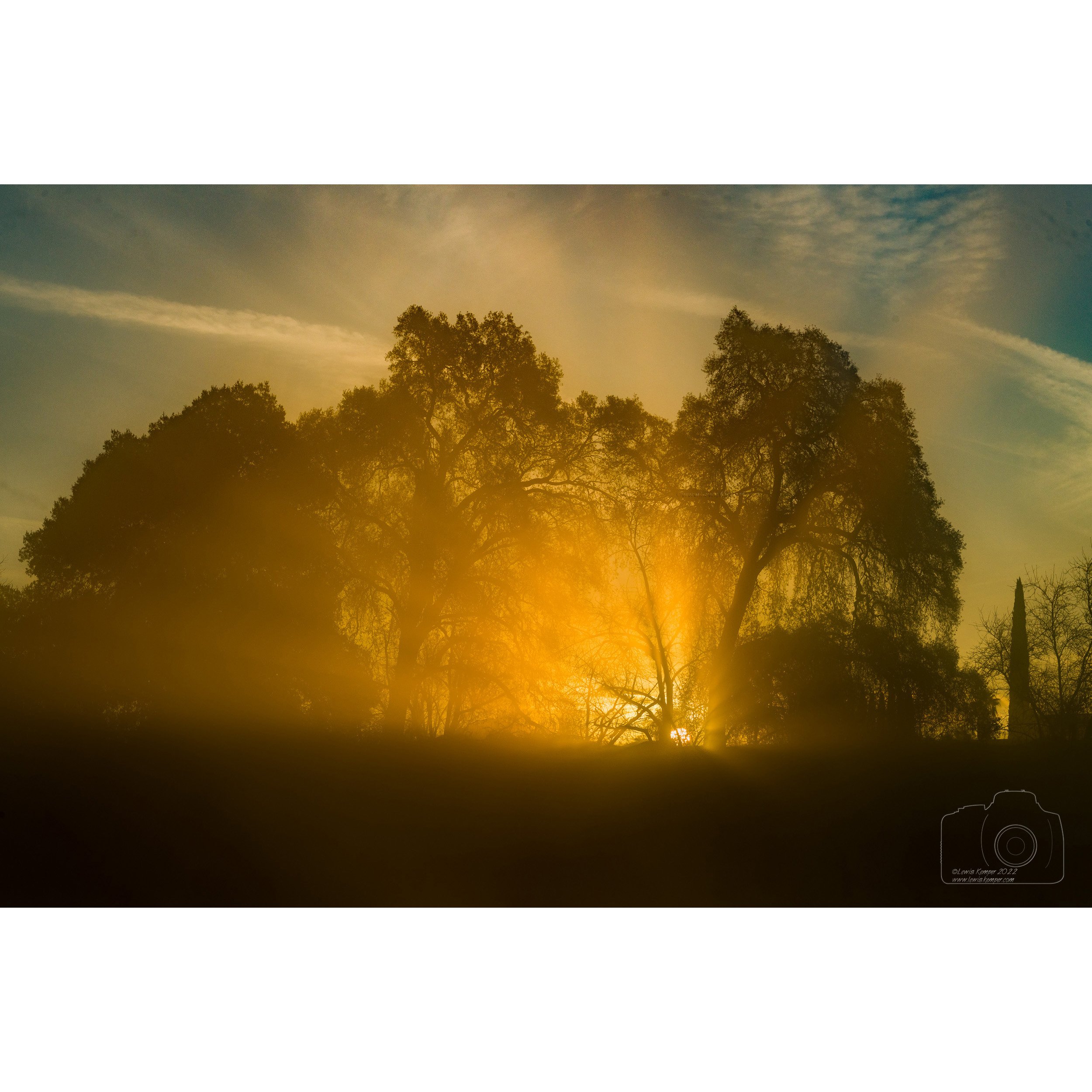 Crepuscular rays at sunrise