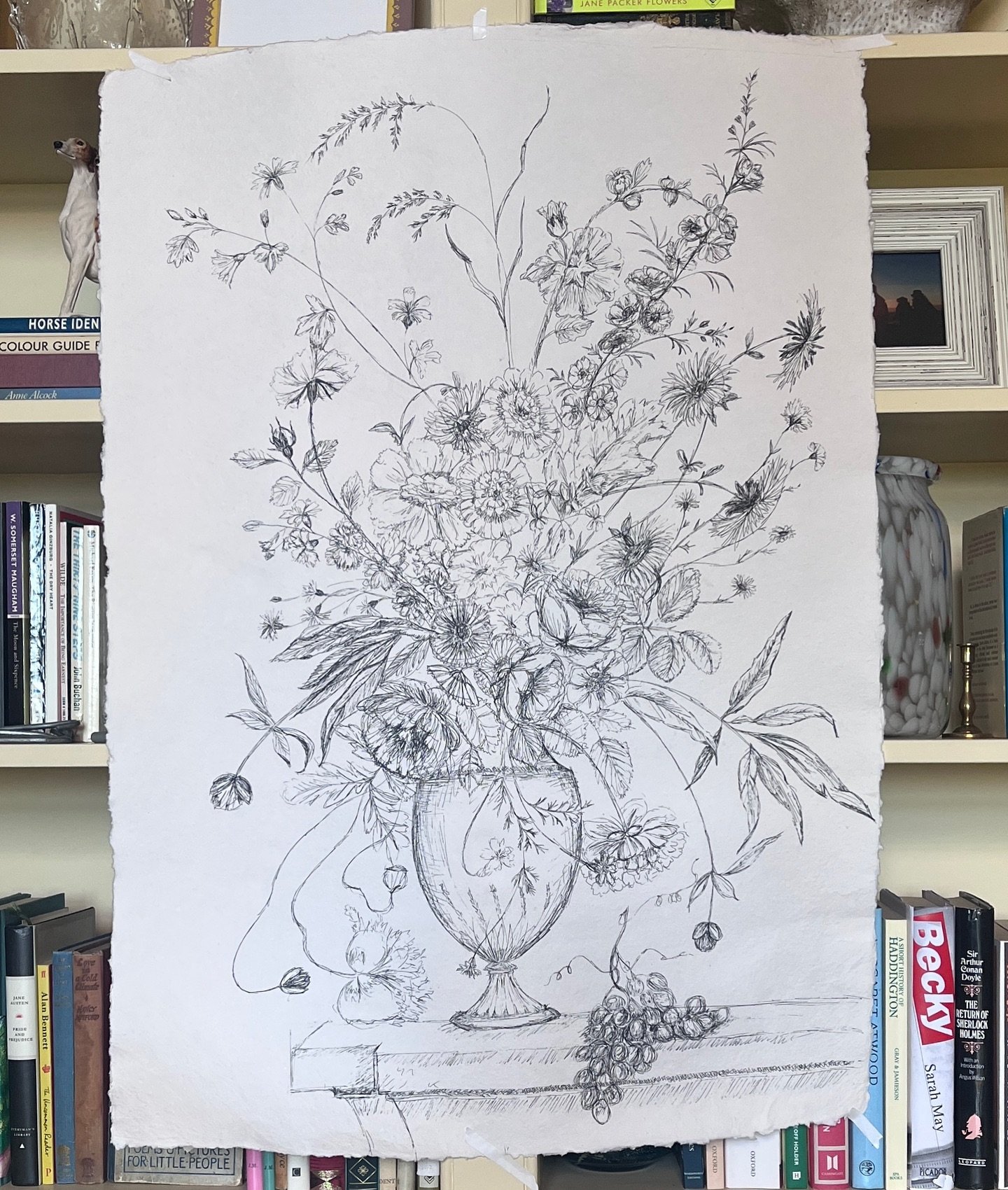 This is not art because it&rsquo;s a loose copy of a Dutch master still life. Because it&rsquo;s my muji ball point pen usually reserved for list writing... It&rsquo;s kitchen table scribbling&hellip;
🌱🌱
But&hellip; it&rsquo;s me starting something
