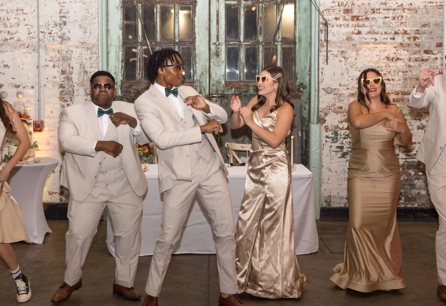 Mia and Alantae's guests dancing the night away 
MAG Photography 
@ginasoleweddings 
@eventswithshabars 
#bldg39arsenal #phillyweddingvenue #weddingvenue #wedding #phillyeventvenue #phillywedding #weddingday