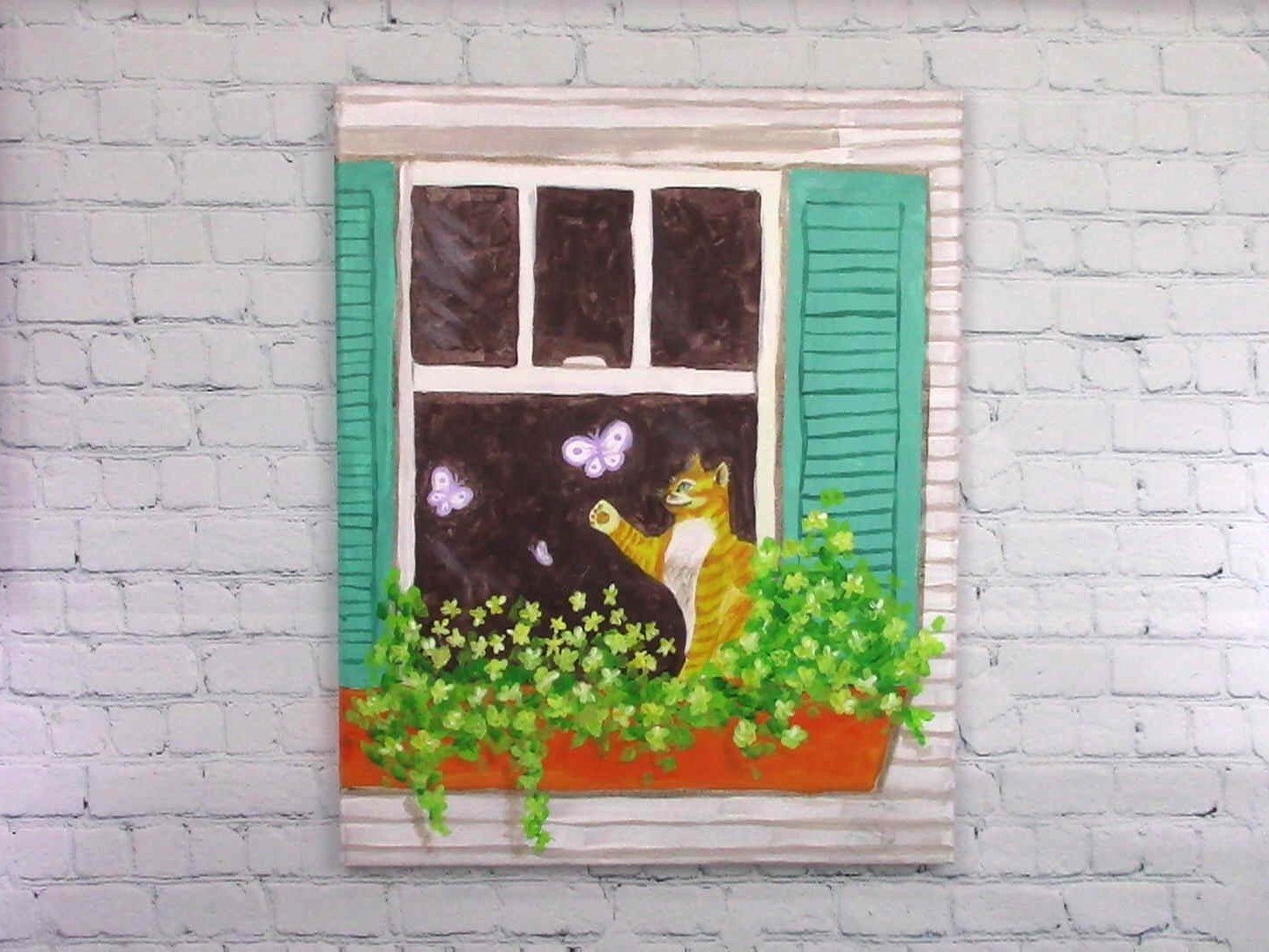 Cat in a Window 16" x 20"
