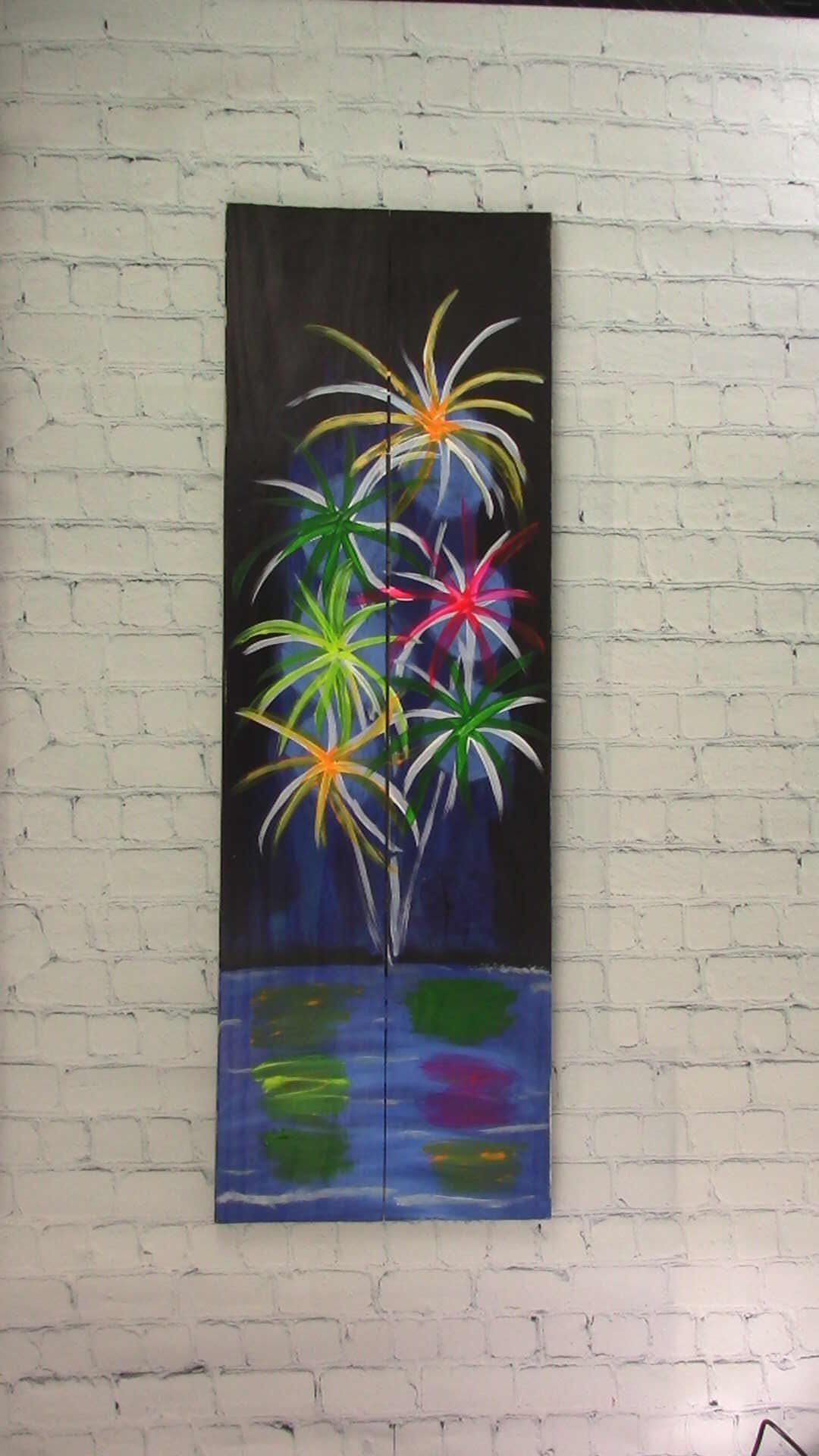 Only available on reclaimed wooden pallet:
10" x 30"
"Symphony of Lights"