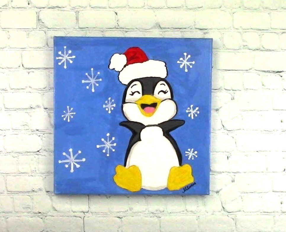 Merry Penguin 12" x 12"