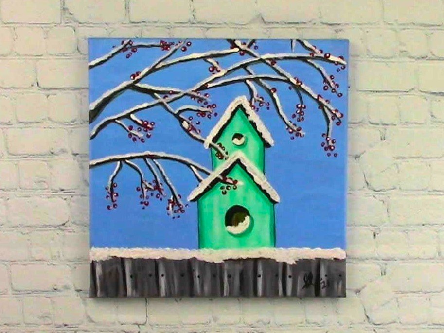 Winter Home 12" x 12"