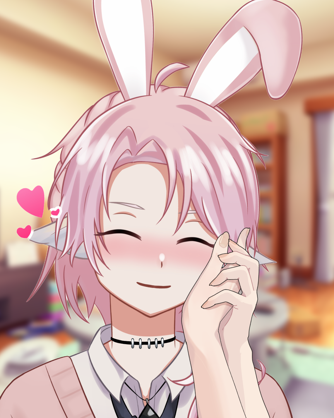 Lost - Cute with hand on face and my hand.png