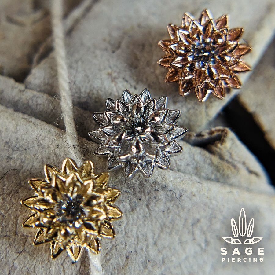 1) Dahlia featured in yellow, rose, and white gold from Tether.

2) Mati featured in yellow and white gold from Tether Jewelry

3) This lovely person got new upgrades to her septum and nostril. Featuring jewelry from @tetherjewelry

4) Add a solid go