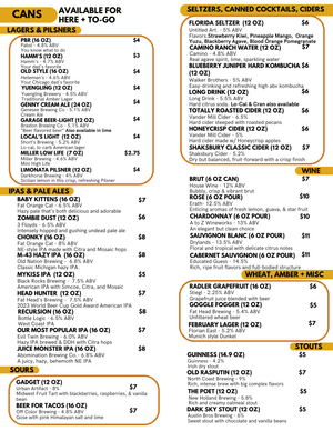 Bar Menu — Home