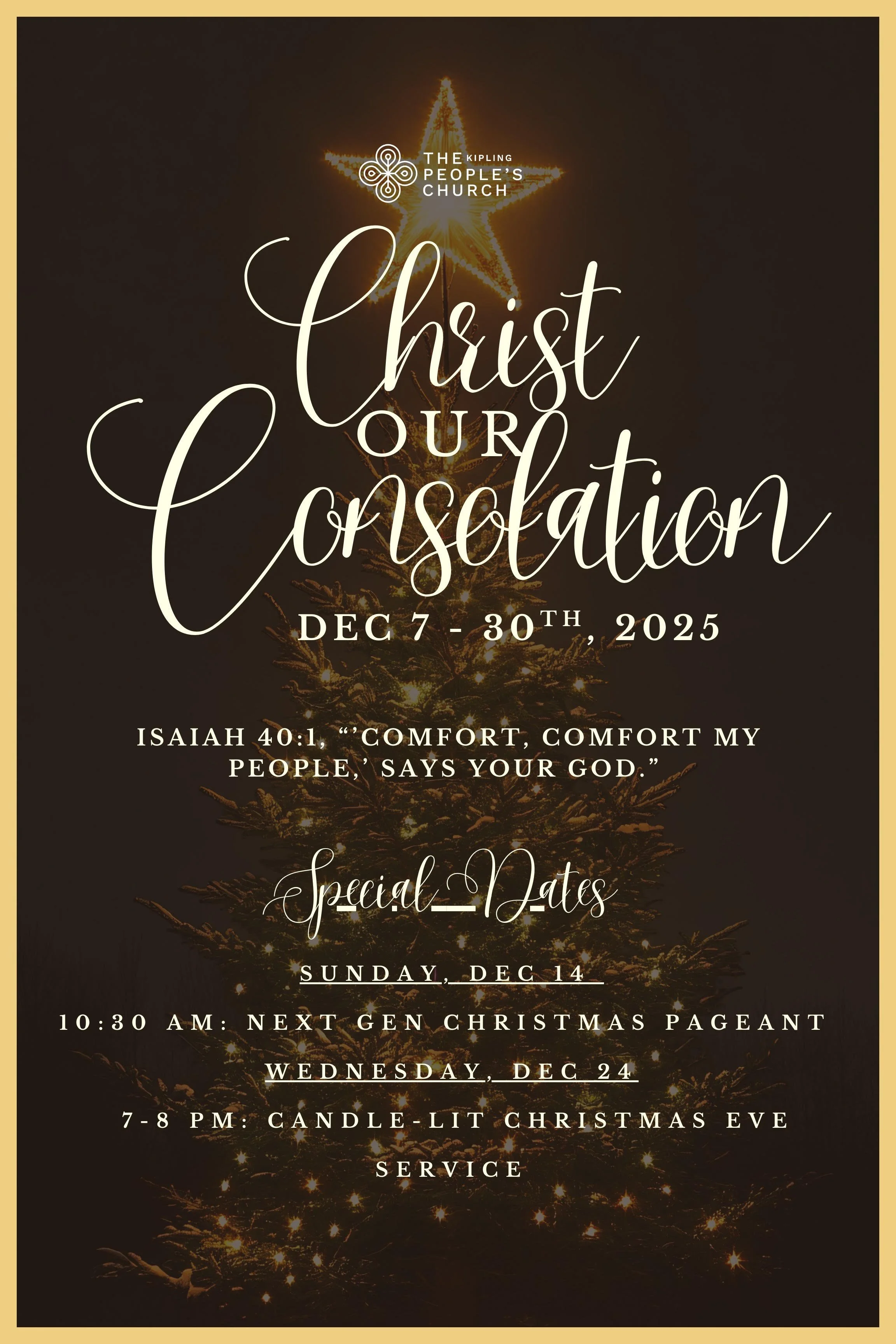 December Series & Special Dates