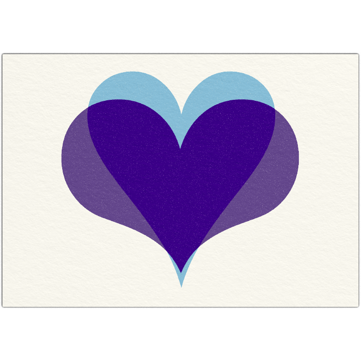 Two Hearts (Blue/Purple) — Paper Hammer