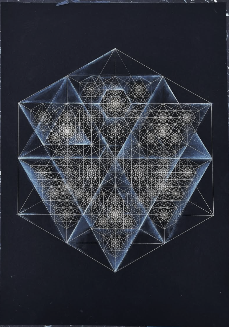 "Untitled" Gold pen and chalk
