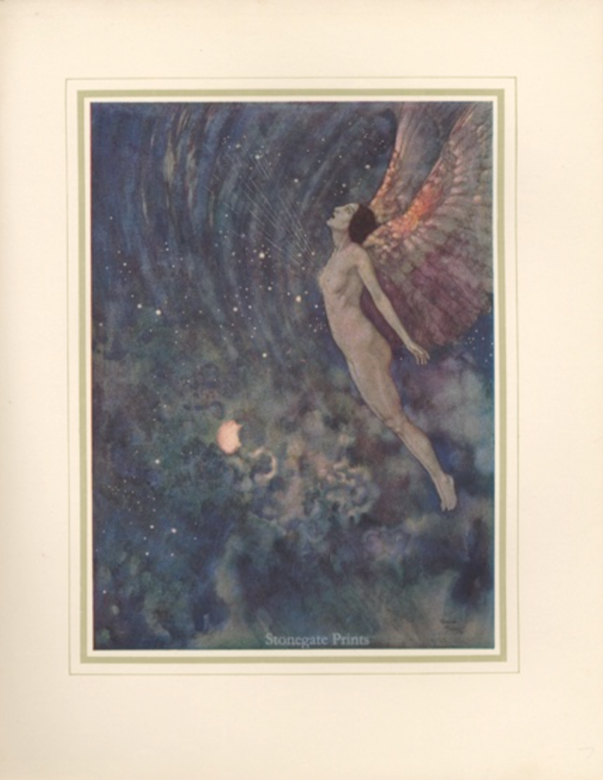 Israfel
Edmund Dulac
First Edition print, Chromolithograph from 1812
11″ x 8 1/4″