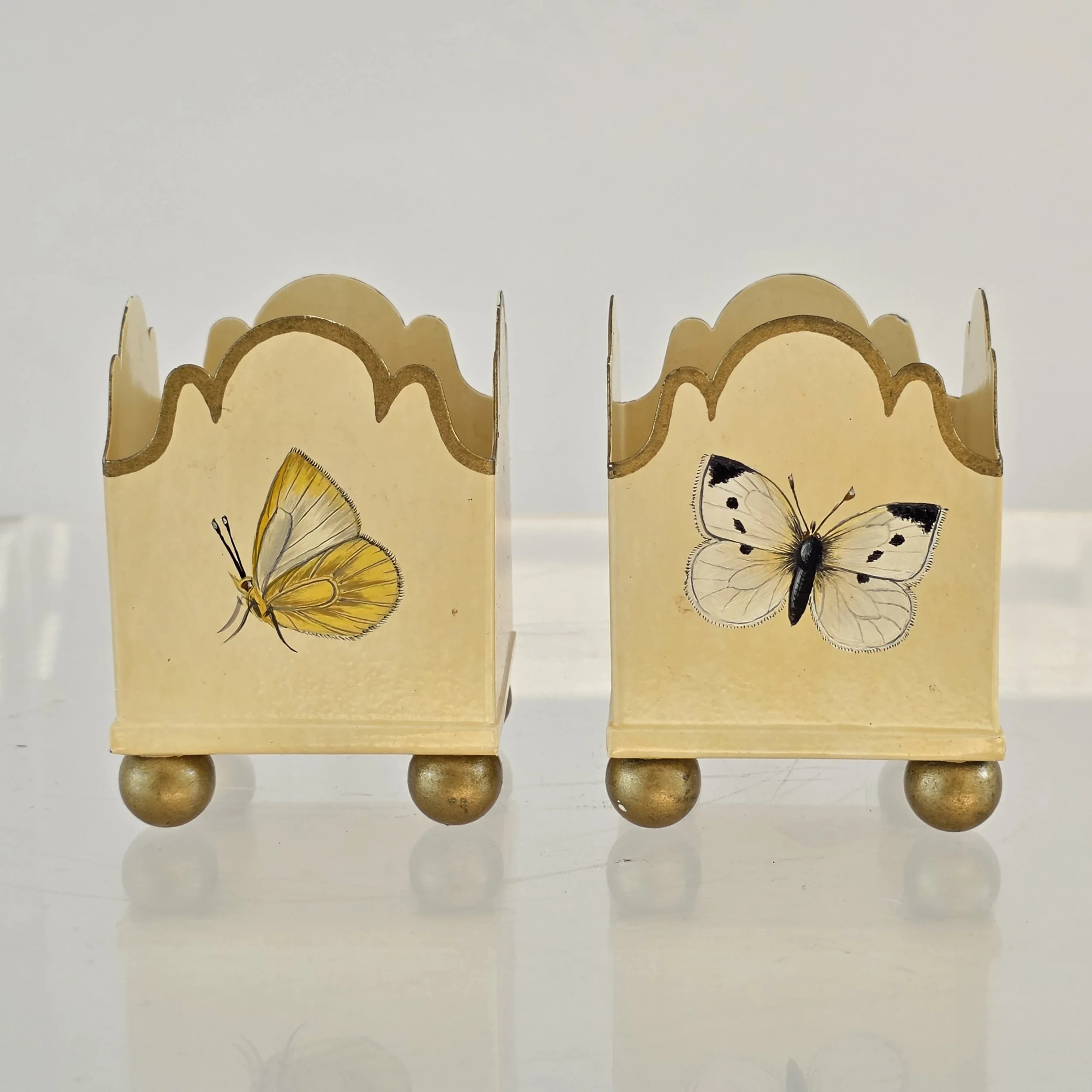 English Tole Votive Candle Holders