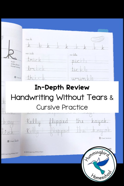 2022 Handwriting Without Tears Kindergarten and Grade 1 Student