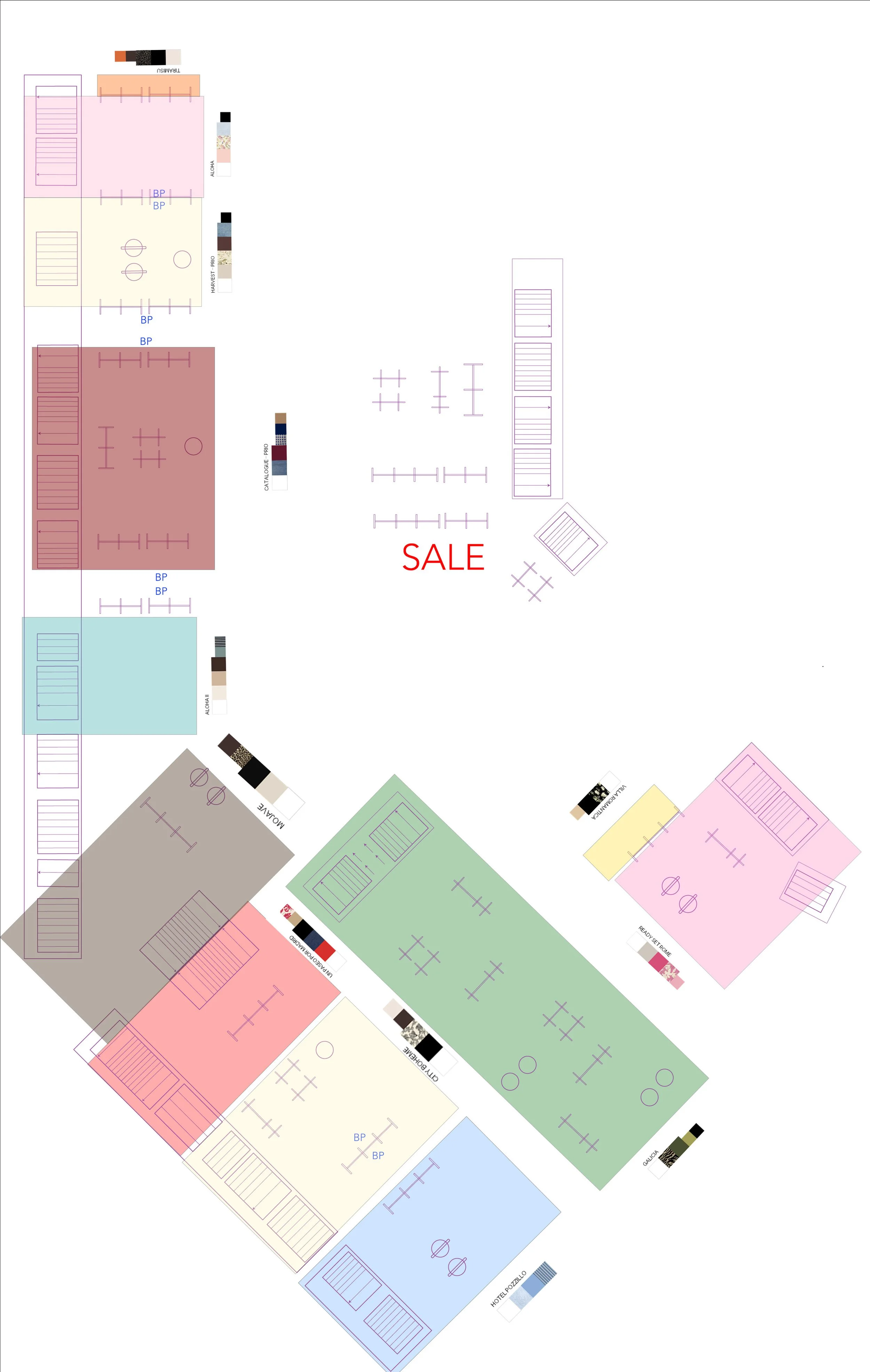 Store plan for trend placements. (Adobe Illustrator) 