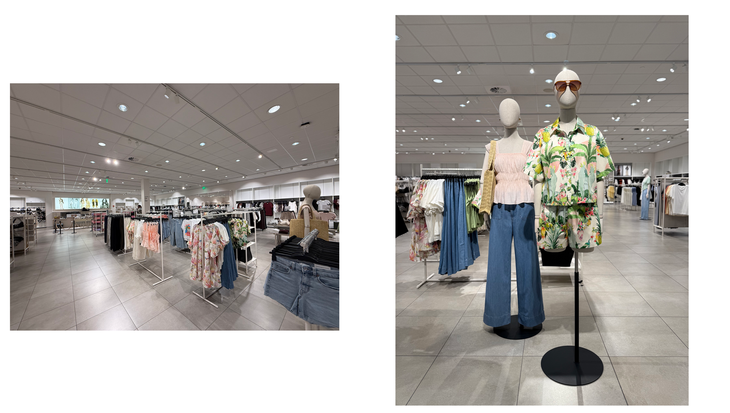  Mannequin styling and floor layout as part of the new store opening merchandising 