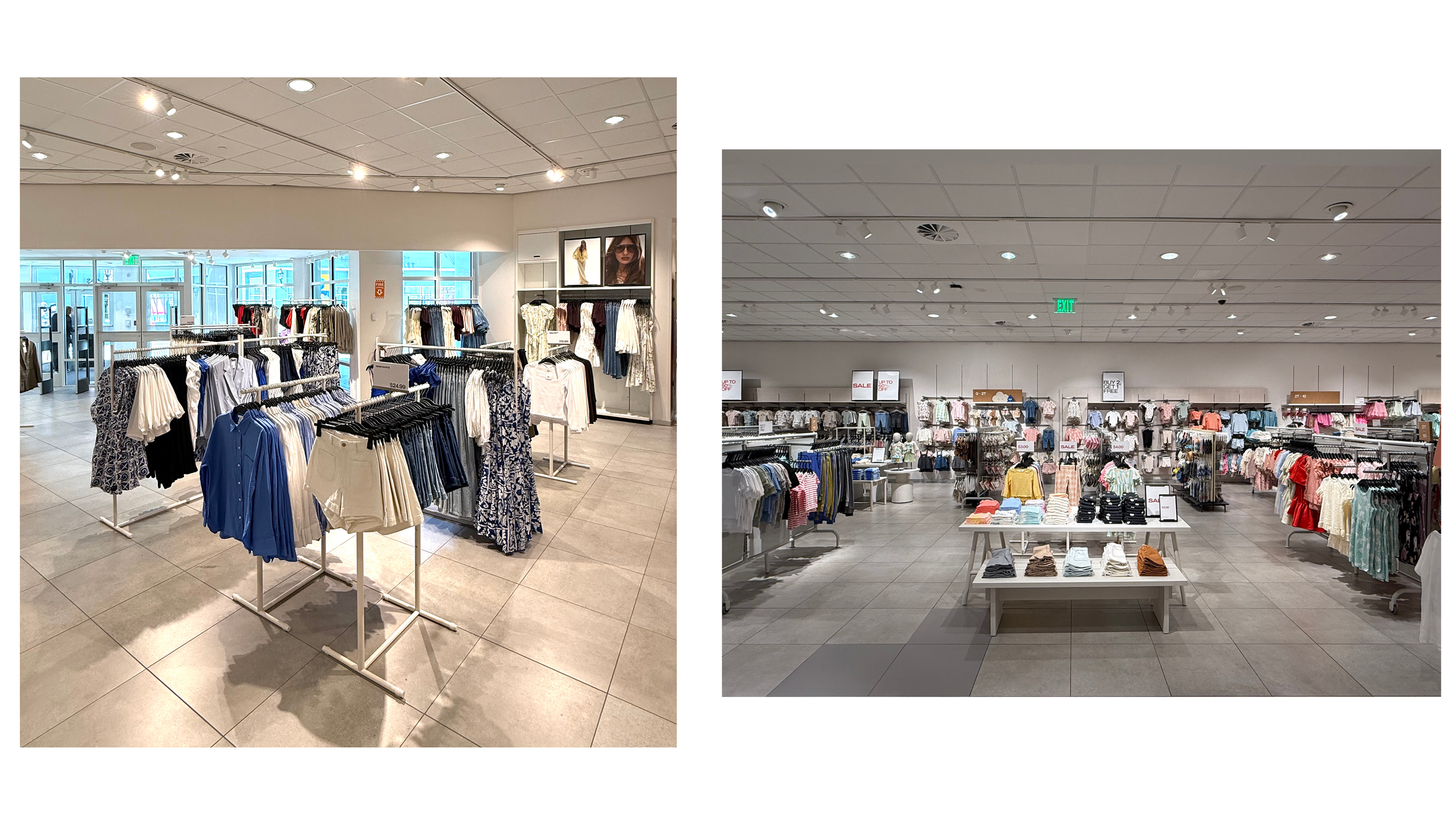  Women's floor set and kids' department styling from a new store opening floor set. 