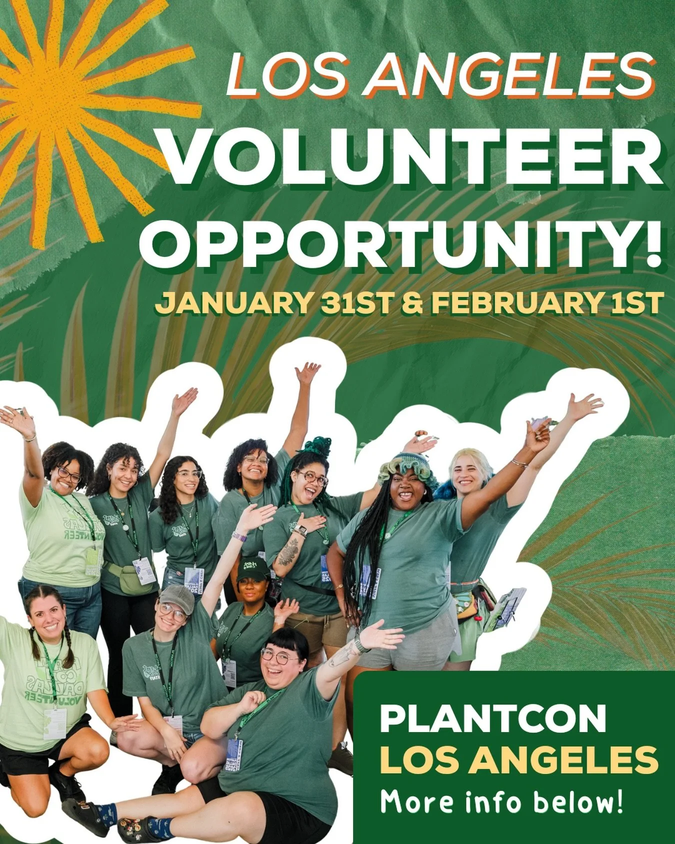 📣HELP US FLYER THE CITY!!

We are so excited for PlantCon LA, &amp; we hope you are too!!

We created a new volunteer opportunity to meet up with plant friends and spread the word! Let&rsquo;s tag the city in FLYERS ‼️

✨Saturday, January 31st + Sun